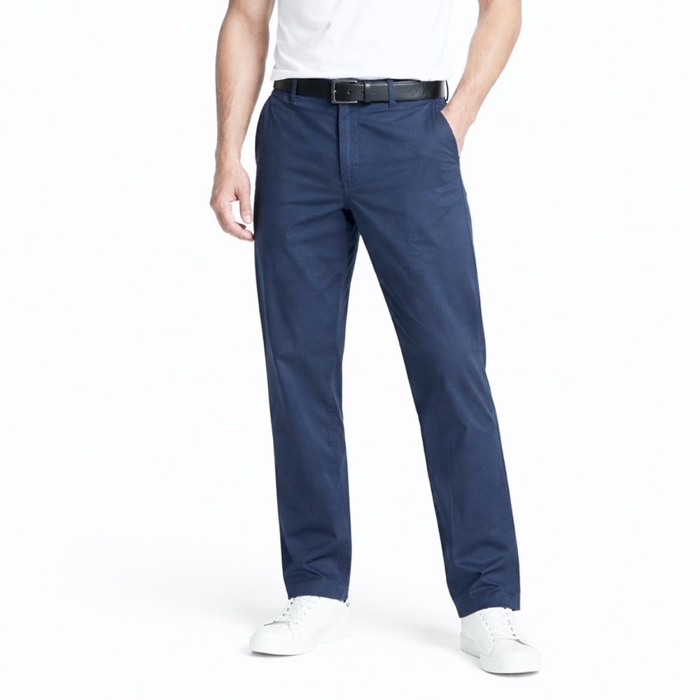 Gap Men’s Blue Straight Leg Midrise Pants NWT 33 x 34 Business Casual Flat Front